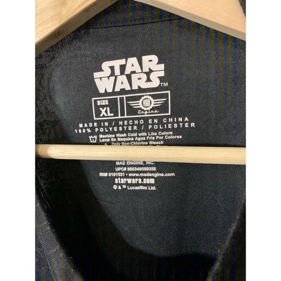 Star Wars T Shirt Men’s Sz XL All Over Print‎ Black Long Sleeve - Picture 2 of 6